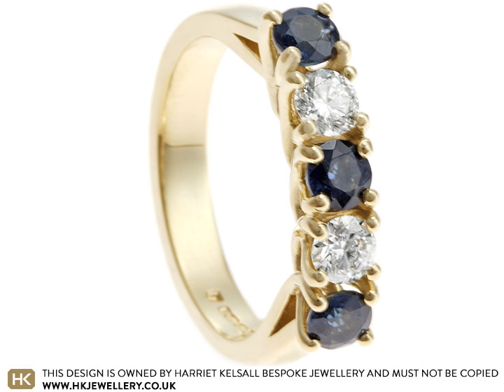 Melissa's Fairtrade 9ct Yellow Gold Diamond and Sapphire Engagement Ring