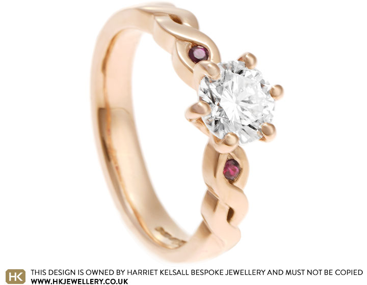 Katie's  9ct Rose Gold Diamond and Ruby Engagement Ring