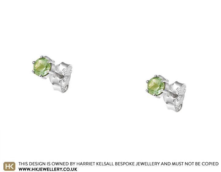 Peridot stud earrings deals silver