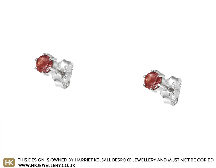 Garnet stud deals earrings sterling silver