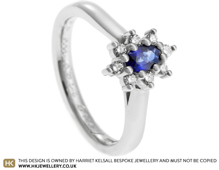 Nicola's Platinum Sapphire and Diamond Engagement Ring