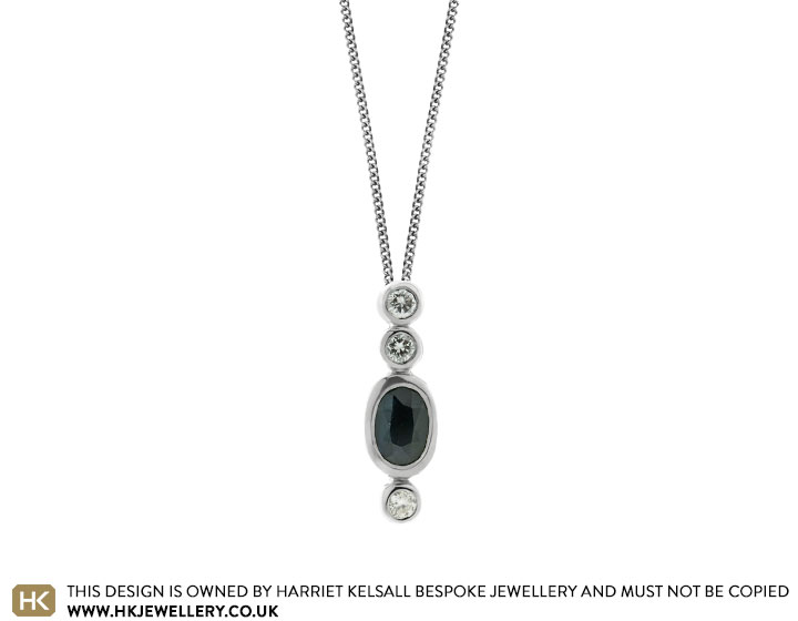 Carrina's Sterling Silver Sapphire and Diamond Pendant