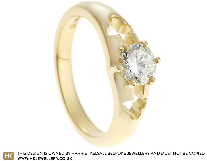 Annie's Cross Inspired Fairtrade 18ct Yellow Gold and Diamond Engagement Ring