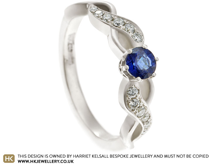 Emily's Sapphire and Diamond Weaving Trilogy Engagement Ring