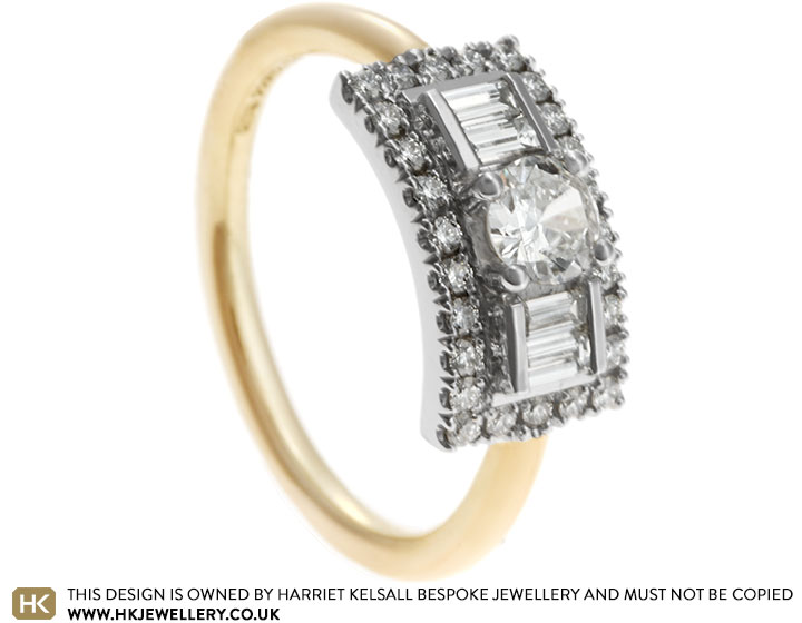 Kate's Art Deco Inspired Diamond Gold and Platinum Dress Ring