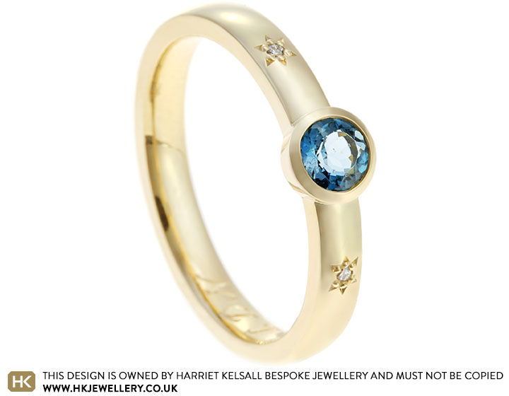 Linda's 18ct Yellow Gold Aquamarine Bespoke Ring