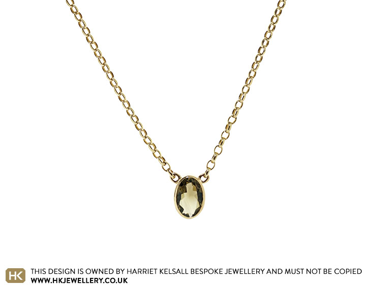 Madeline's 9ct Yellow Gold Oval Cut Smokey Quartz Pendant