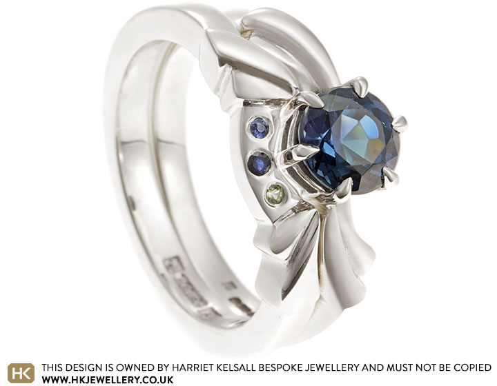 Juliet's Sailing Inspired Fairtrade White Gold Sapphire Fitted Wedding Ring