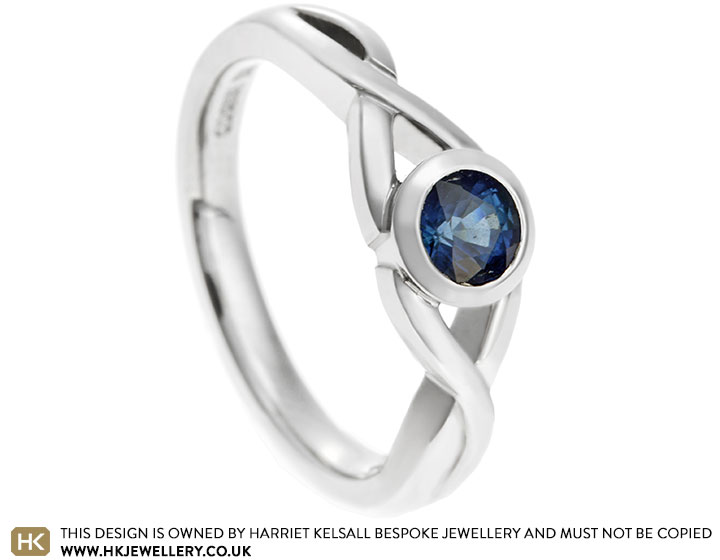 Kate's Waterfall Inspired Palladium and Sapphire Engagement Ring