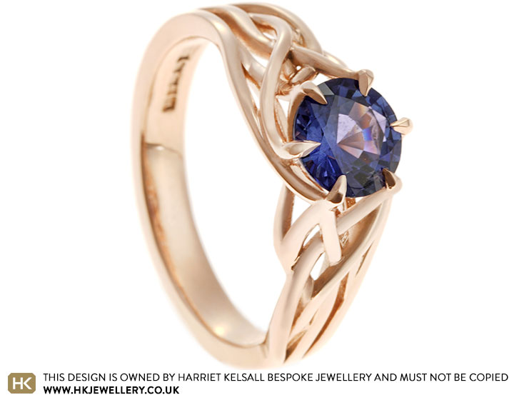 Penny's Tree Inspired Fairtrade Rose Gold and Sapphire Engagement Ring