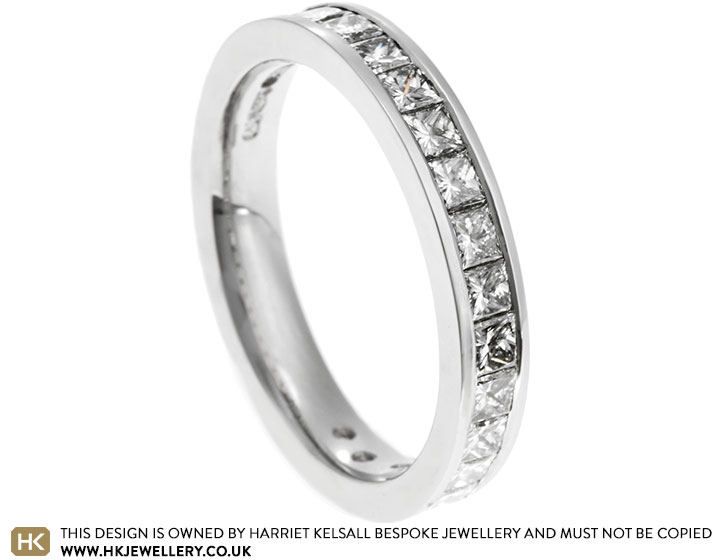 Alison's Platinum Diamond and Garnet Eternity Ring