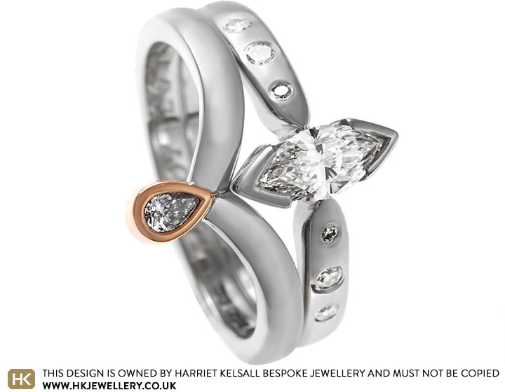 Kirsten's Infinity Inspired Platinum and Rose Gold Wedding Ring