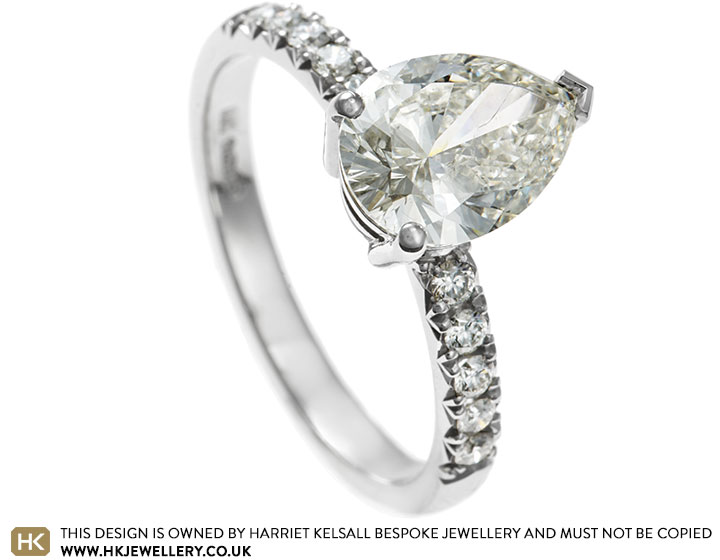 Jane's Platinum and Pear Cut Diamond Dress Ring