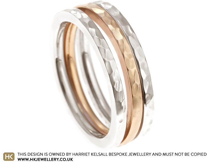 Francis' 9ct White and Rose Gold Multi-Band Dress Ring