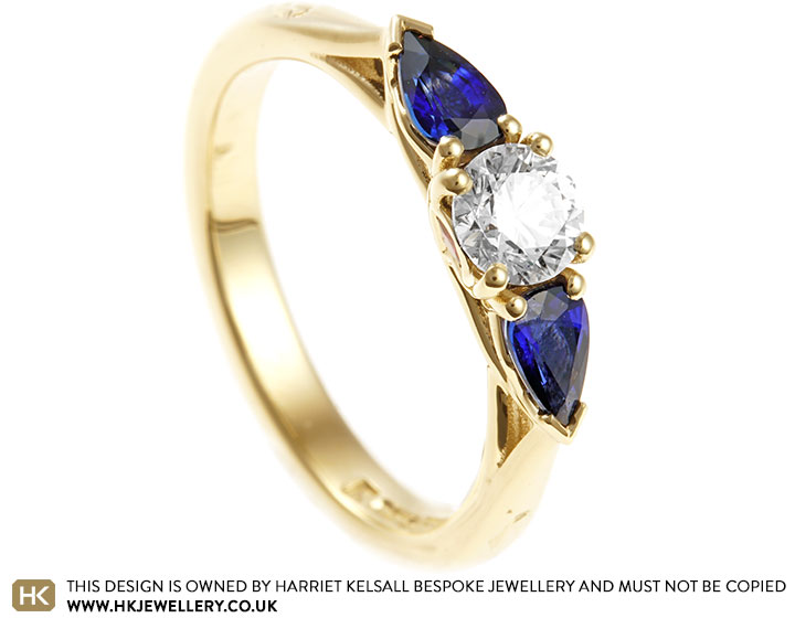 Victoria's Fairtrade Yellow Gold Diamond and Sapphire Engagement Ring