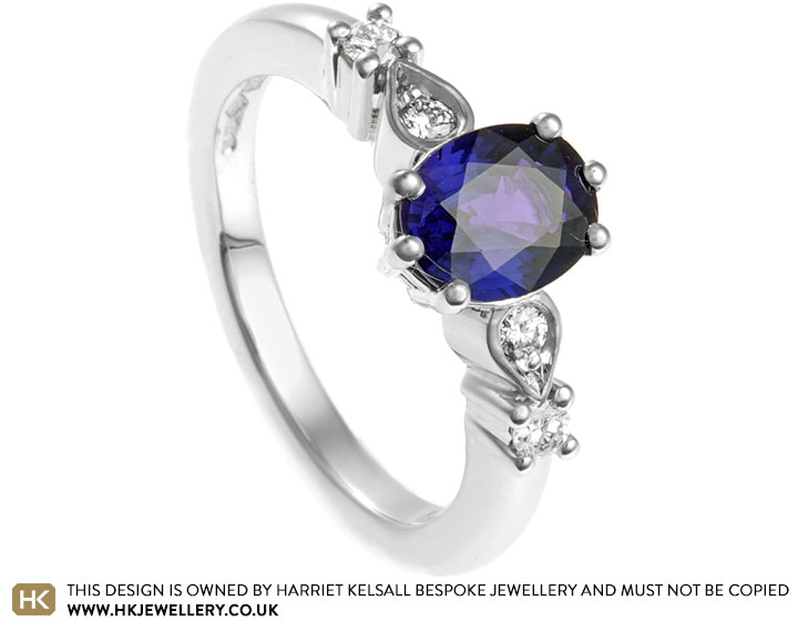 Charlotte's Platinum, 0.99ct Colour Change Sapphire and Diamond Engagement Ring