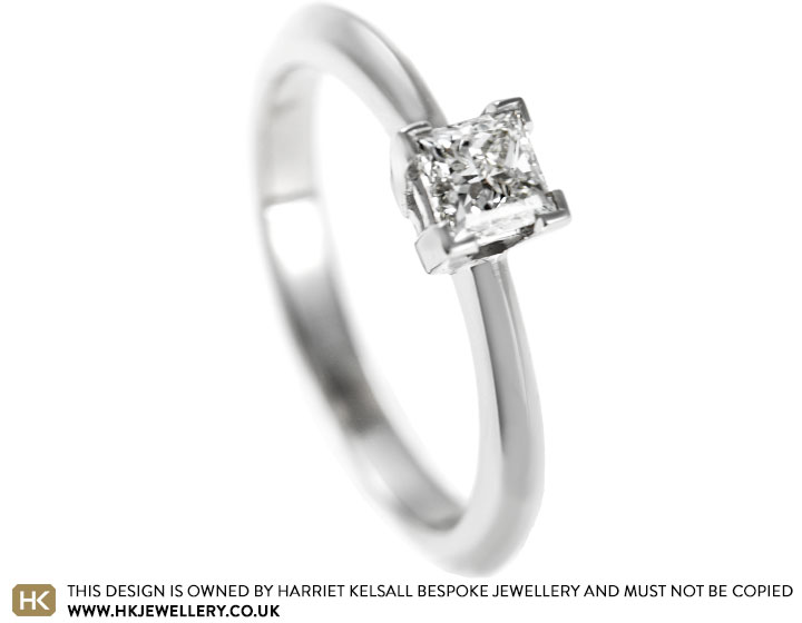 Becca's Platinum and Princess Cut Diamond Engagement Ring