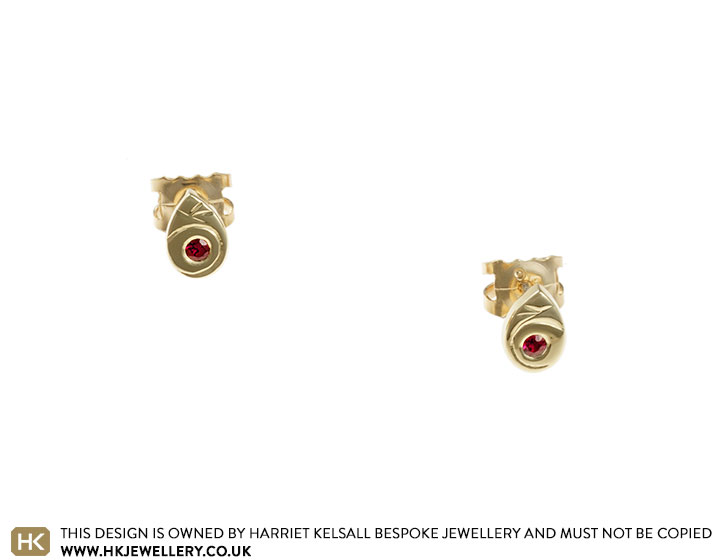 Wendy's 9ct Yellow Gold Ruby Birthday Earrings