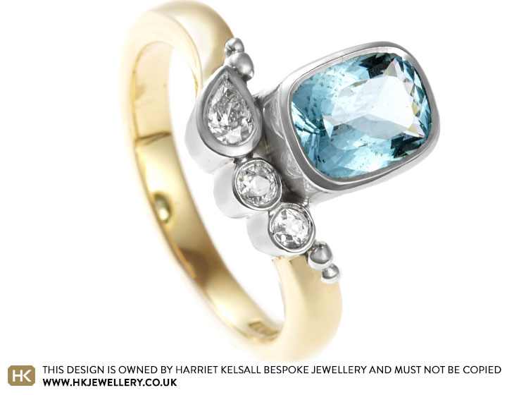 Trish's Bespoke Aquamarine and Diamond Ring