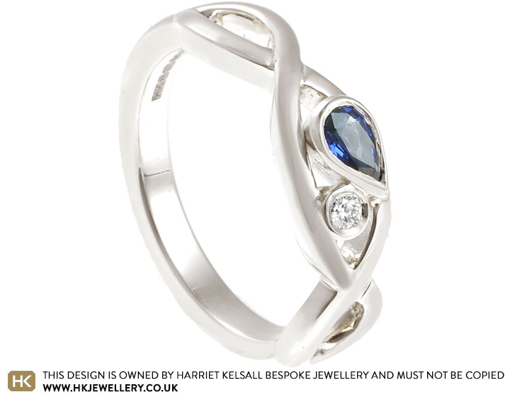 Sophie's Fairtrade 9ct White Gold Sapphire and Diamond Engagement Ring