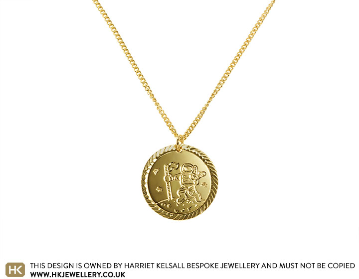 Lucca's St. Christopher Inspired 'Astronaut on the Moon' Pendant