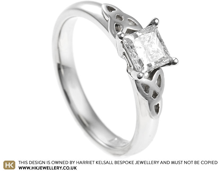 Sharon's Handmade Recycled Platinum and Laboratory-Grown Diamond Engagement Ring