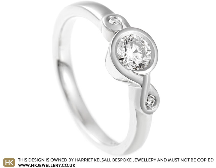 Helen's Treble Clef Inspired Platinum and Diamond Engagement Ring