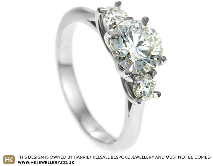 Alexandra's Bespoke 1.58ct Diamond Trilogy Crafted in Platinum