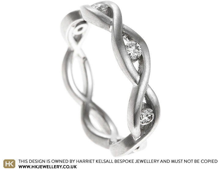 Rachel's Platinum Open Weave Wedding Ring