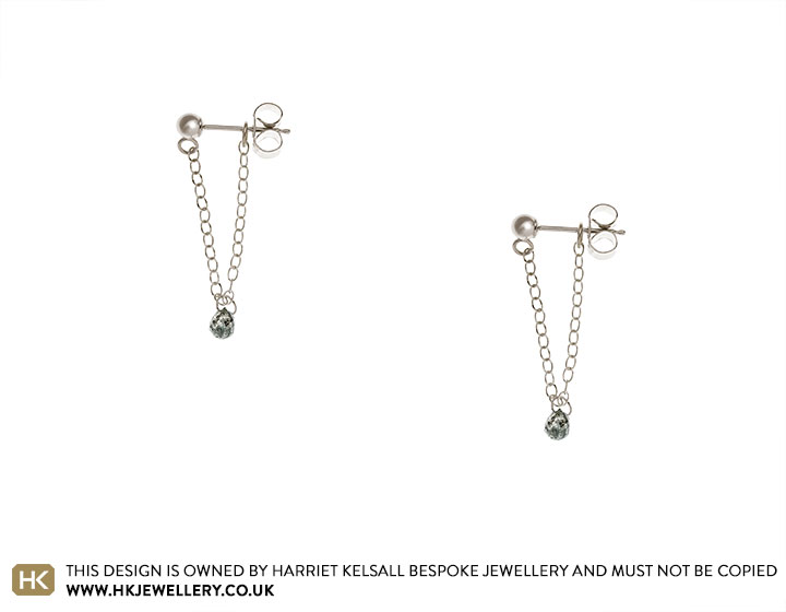 14K Gold Diamond Pebble Curb Chain Drop Earrings – Sheryl Lowe