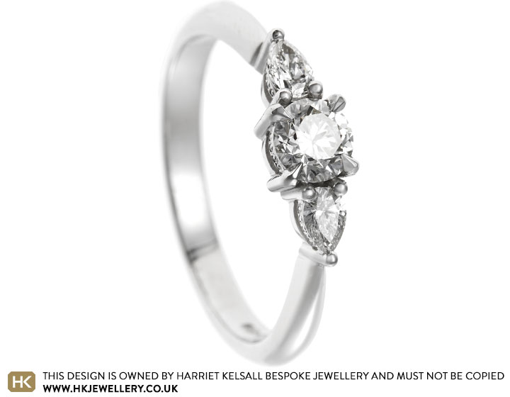 Charlotte's Platinum and Diamond Trilogy Style Engagement Ring