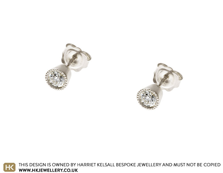 Surprise 9ct White Gold Earrings with Customers own Diamonds