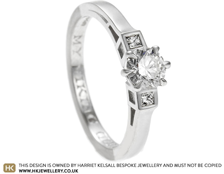 Marie's Modern-Art Deco Engagement Ring with 0.50ct Diamond