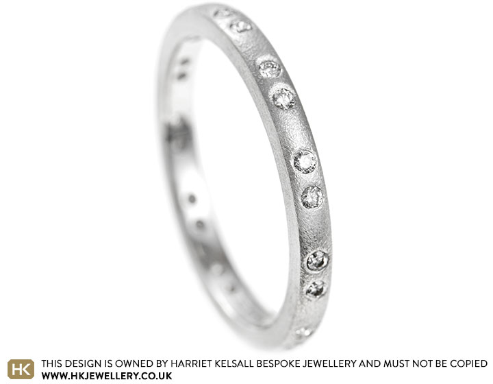 Re-designed Platinum and Diamond Textured Ring