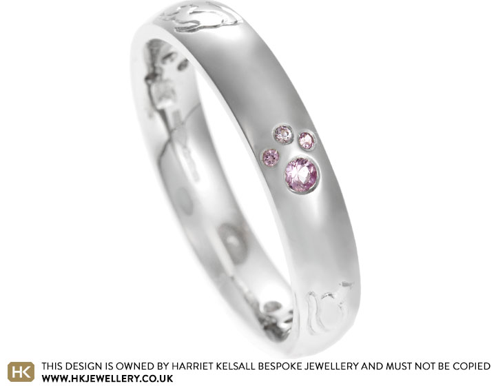 Amanda's Cat Inspired Platinum and Pink Sapphire Ring