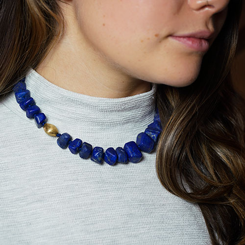 Lapis lazuli deals and gold jewelry