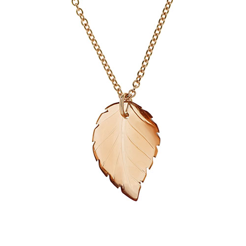 Rose gold sales leaf necklace