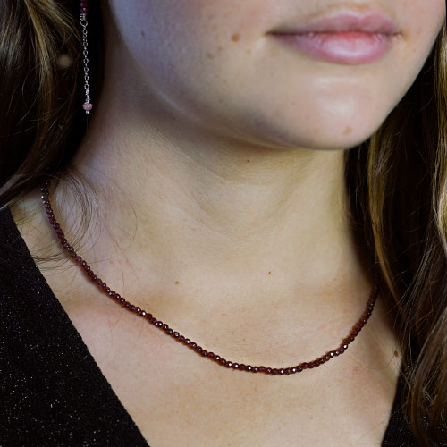 Garnet Bead Necklace | Red Garnet Earrings – Beautifully Handmade UK