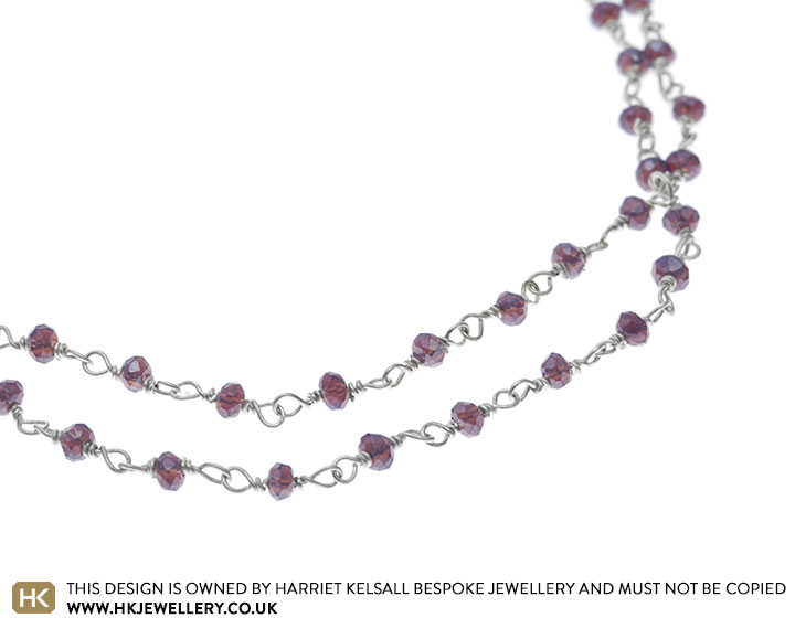 Silver and Amethyst Double Strand Beaded Bracelet