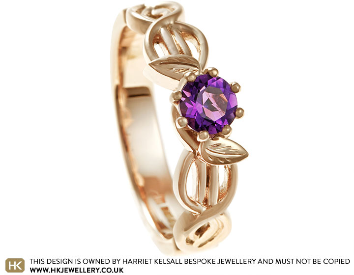 Toni's Amethyst and Fairtrade 9ct Rose Gold Engagement Ring