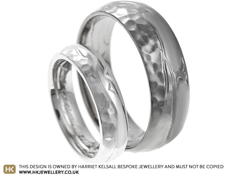 Daryn's Sea Inspired Wedding Ring with Black Rhodium