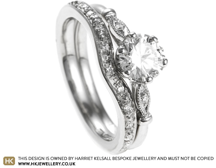 Abigail's Platinum Fitted Diamond Set Wedding Ring