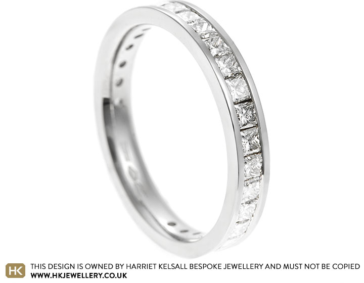 Mateja Platinum Eternity Ring with Princess Cut Diamonds