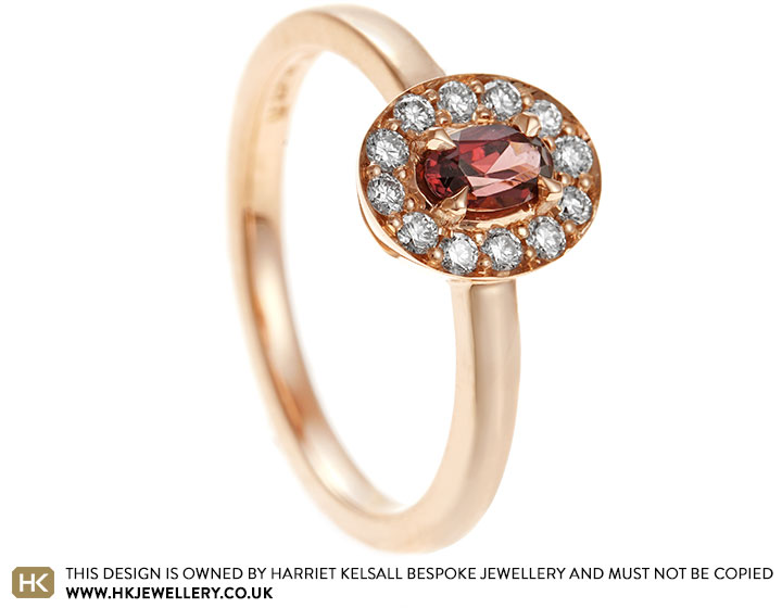 Michaela's Fairtrade 9ct Rose Gold Rhodolite Garnet Engagement Ring