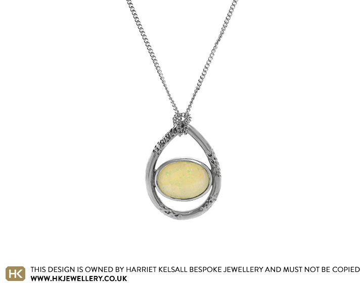 Kate's Sterling Silver Pendant Using Her Own Opal