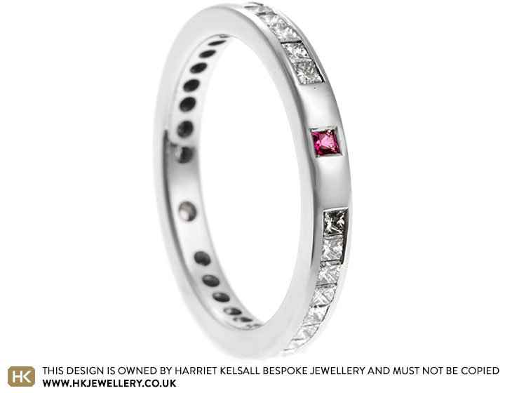 Judith's Platinum, Diamond and Birthstone Eternity Ring