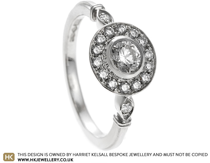 Lauren's Vintage Inspired Diamond and Platinum Cluster Engagement Ring