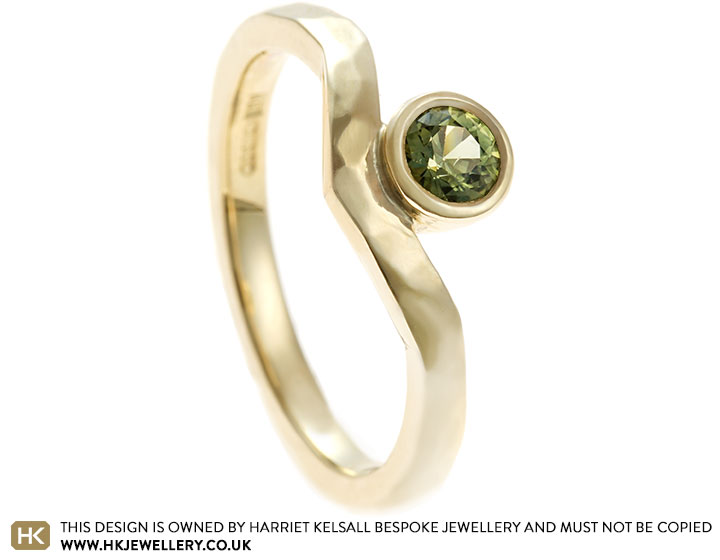 100% Recycled 9ct Yellow Gold and Traceable Australian Green Sapphire