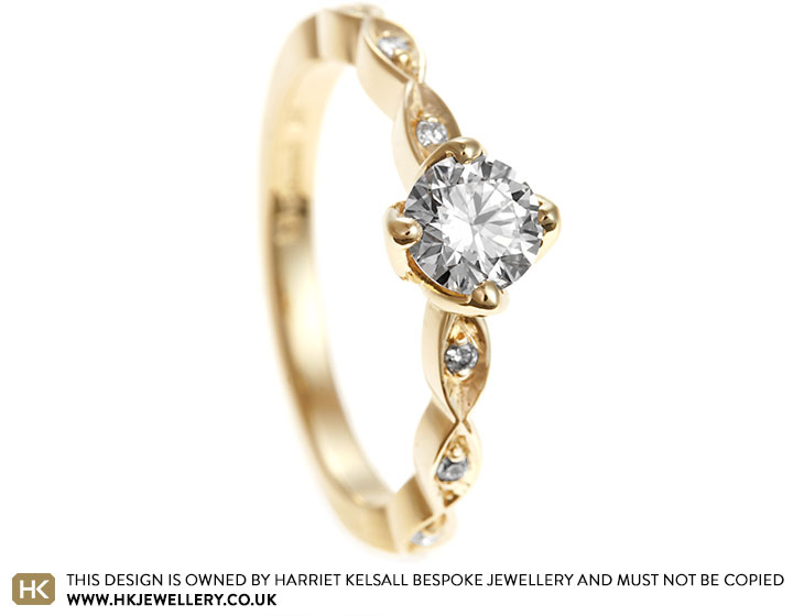 Maria's Fairtrade 9ct Yellow Gold and Marquise Diamond Engagement Ring