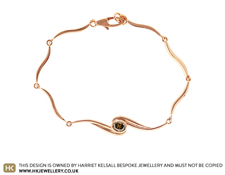 Ann's 9ct Rose Gold and Cognac Diamond Bracelet